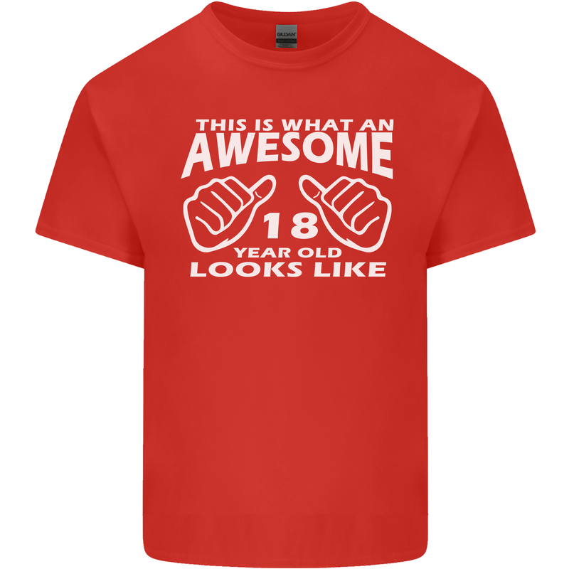 18th Birthday 18 Year Old This Is What Mens Cotton T-Shirt Tee Top Red