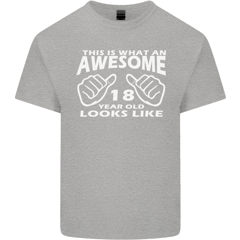 18th Birthday 18 Year Old This Is What Mens Cotton T-Shirt Tee Top Sports Grey