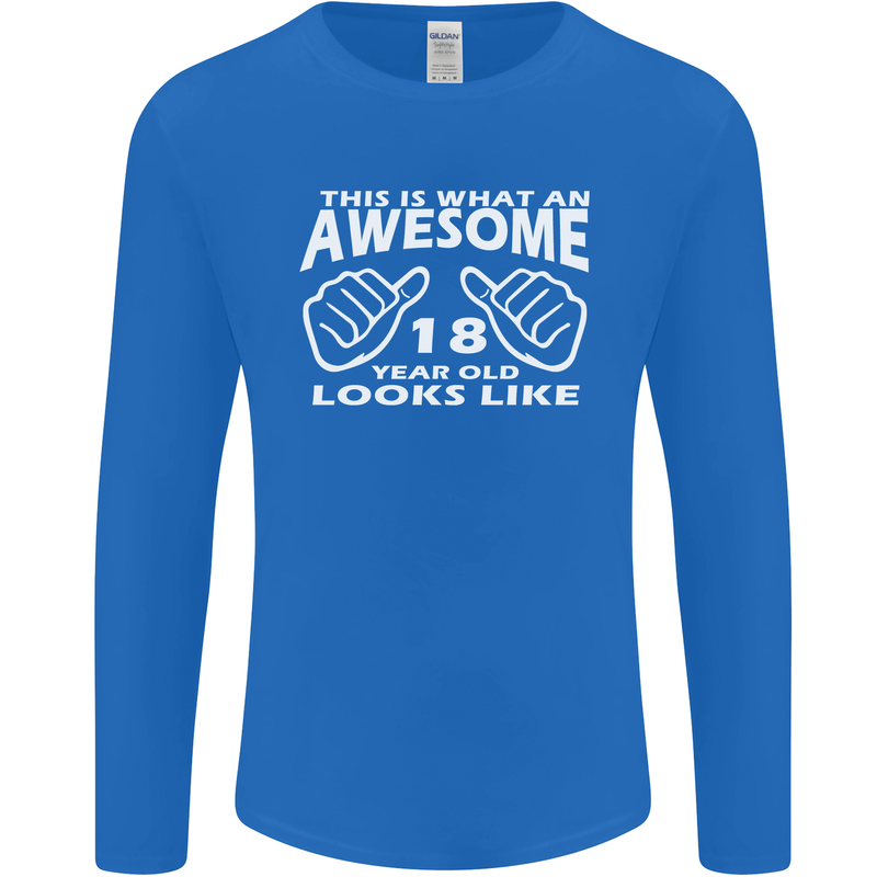 18th Birthday 18 Year Old This Is What Mens Long Sleeve T-Shirt Royal Blue