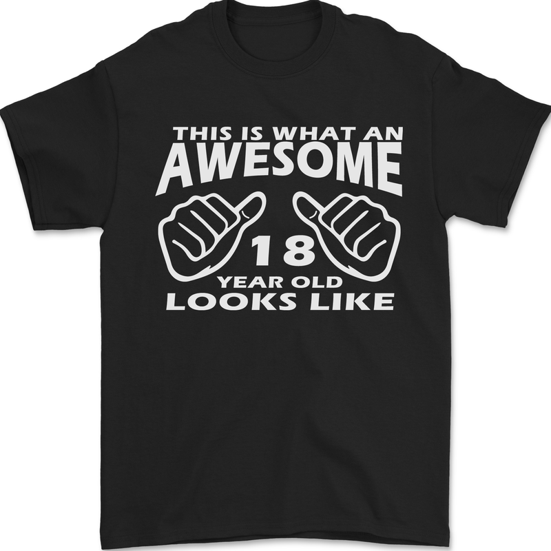 18th Birthday 18 Year Old This Is What Mens T-Shirt 100% Cotton Black