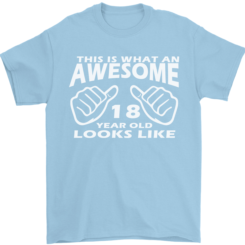 18th Birthday 18 Year Old This Is What Mens T-Shirt 100% Cotton Light Blue