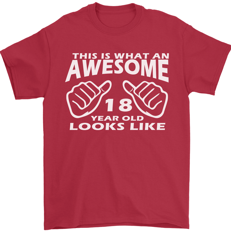 18th Birthday 18 Year Old This Is What Mens T-Shirt 100% Cotton Red