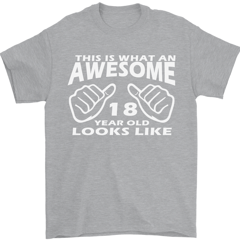 18th Birthday 18 Year Old This Is What Mens T-Shirt 100% Cotton Sports Grey