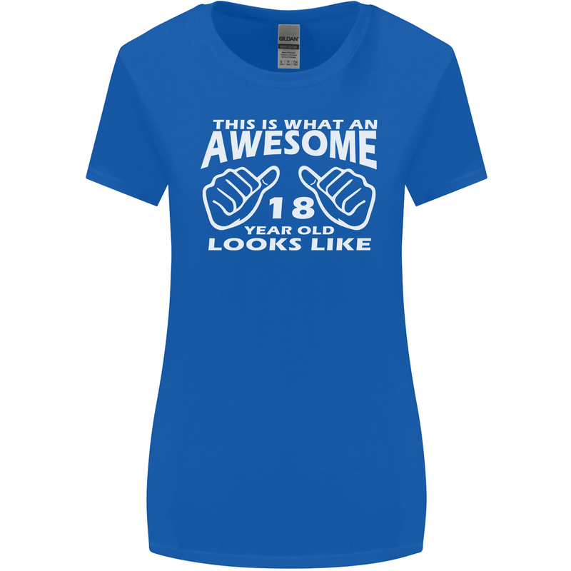 18th Birthday 18 Year Old This Is What Womens Wider Cut T-Shirt Royal Blue