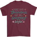 1ST Time Grandma Funny Newborn Baby Mens T-Shirt 100% Cotton Maroon