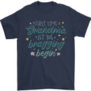 1ST Time Grandma Funny Newborn Baby Mens T-Shirt 100% Cotton Navy Blue