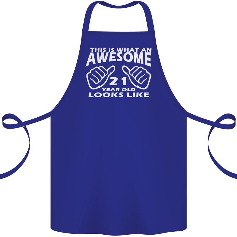 21st Birthday 21 Year Old This Is What Cotton Apron 100% Organic Royal Blue