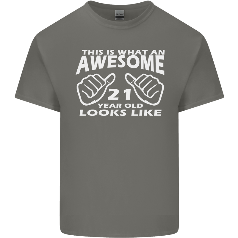 21st Birthday 21 Year Old This Is What Mens Cotton T-Shirt Tee Top Charcoal