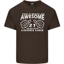21st Birthday 21 Year Old This Is What Mens Cotton T-Shirt Tee Top Dark Chocolate