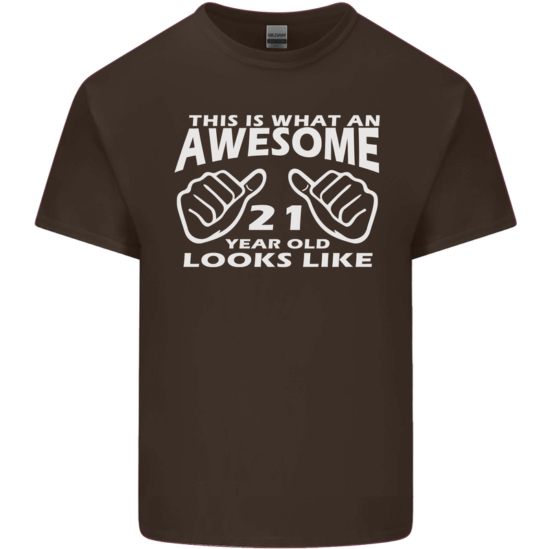 21st Birthday 21 Year Old This Is What Mens Cotton T-Shirt Tee Top Dark Chocolate