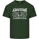 21st Birthday 21 Year Old This Is What Mens Cotton T-Shirt Tee Top Forest Green