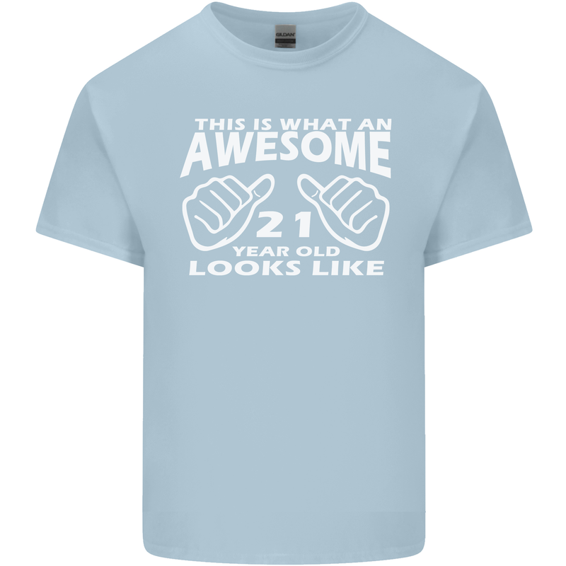 21st Birthday 21 Year Old This Is What Mens Cotton T-Shirt Tee Top Light Blue
