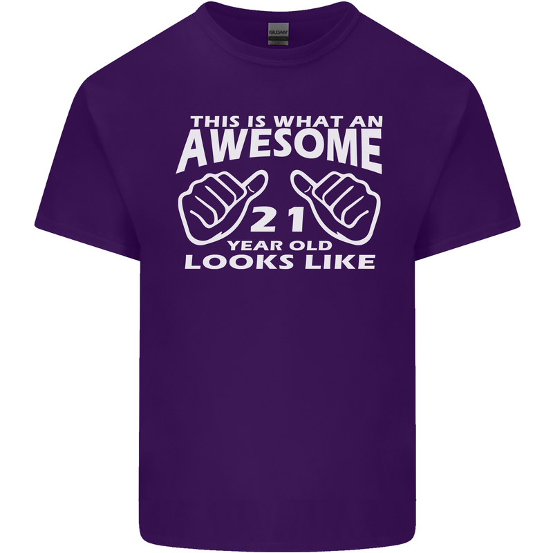 21st Birthday 21 Year Old This Is What Mens Cotton T-Shirt Tee Top Purple