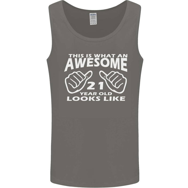 21st Birthday 21 Year Old This Is What Mens Vest Tank Top Charcoal