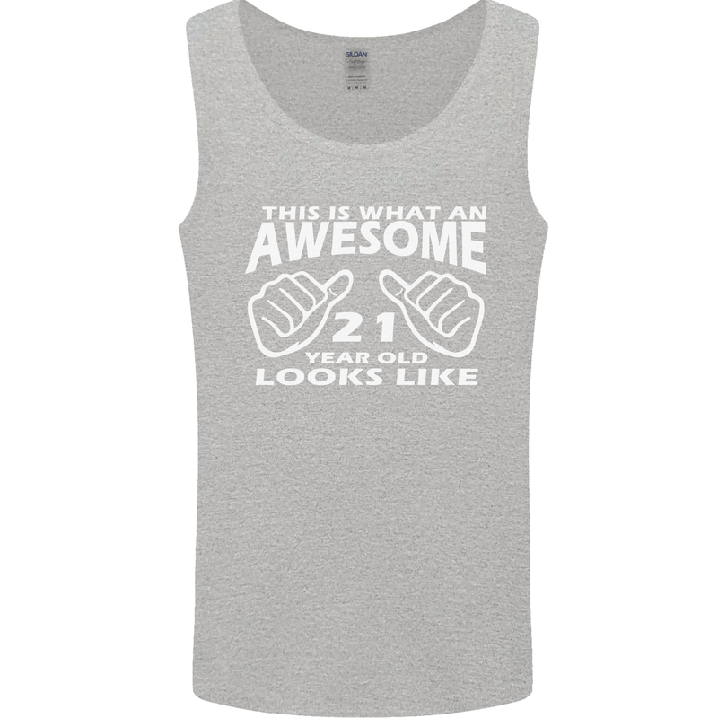 21st Birthday 21 Year Old This Is What Mens Vest Tank Top Sports Grey