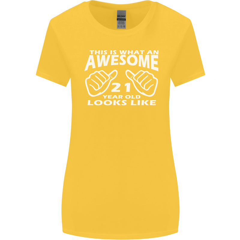 21st Birthday 21 Year Old This Is What Womens Wider Cut T-Shirt Yellow