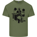 2Tone Drummer Drumming Drum 2 Tone Two Tone Mens Cotton T-Shirt Tee Top Military Green
