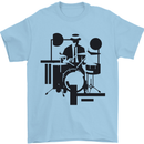 2Tone Drummer Drumming Drum 2 Tone Two Tone Mens T-Shirt 100% Cotton Light Blue