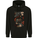 2 Chinese Dragons Fantasy Mens 80% Cotton Hoodie Black