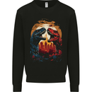 2 Dinosaurs With a Moon Backdrop T-Rex Lizard Mens Sweatshirt Jumper Black