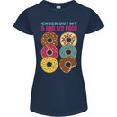 Funny Donut Check Out My 5 1/2 Pack Food Gym Womens Petite Cut T-Shirt Navy Blue