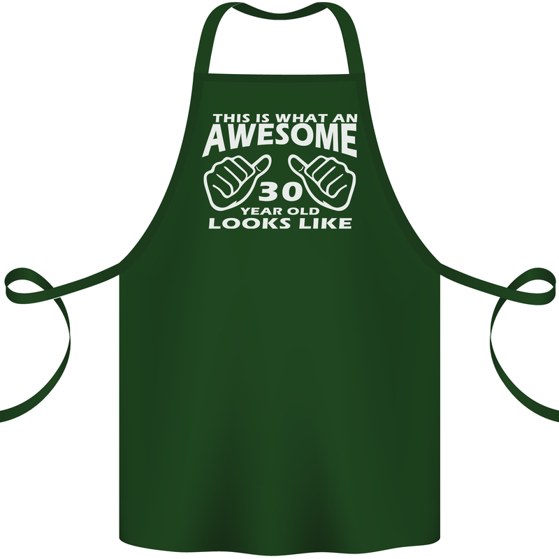 30th Birthday 30 Year Old This Is What Cotton Apron 100% Organic Forest Green