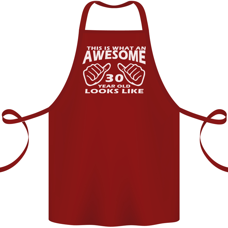 30th Birthday 30 Year Old This Is What Cotton Apron 100% Organic Maroon