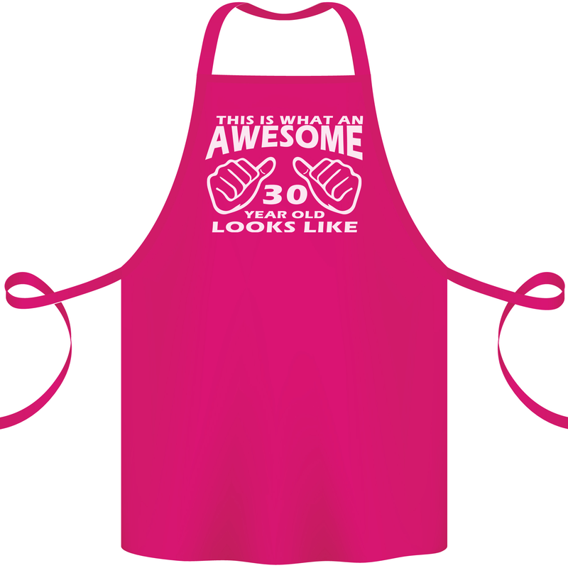 30th Birthday 30 Year Old This Is What Cotton Apron 100% Organic Pink