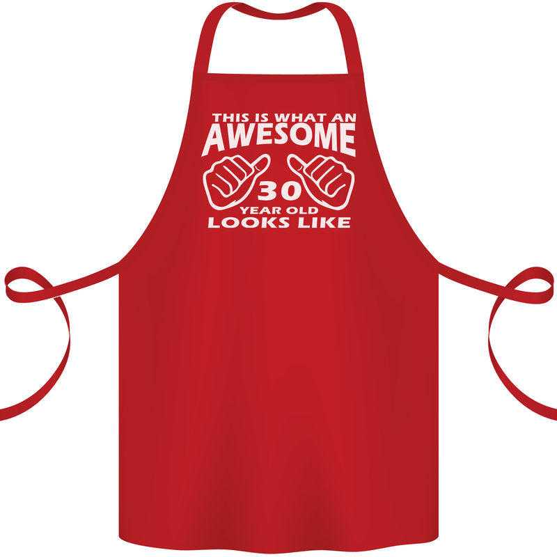 30th Birthday 30 Year Old This Is What Cotton Apron 100% Organic Red