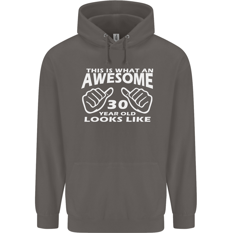 30th Birthday 30 Year Old This Is What Mens 80% Cotton Hoodie Charcoal