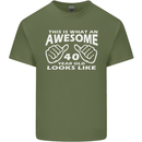 40th Birthday 40 Year Old This Is What Mens Cotton T-Shirt Tee Top Military Green