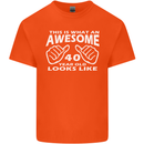 40th Birthday 40 Year Old This Is What Mens Cotton T-Shirt Tee Top Orange