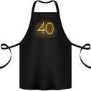 40th Birthday Neon Lights 40 Year Old Cotton Apron 100% Organic Black