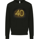 40th Birthday Neon Lights 40 Year Old Mens Sweatshirt Jumper Black