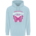 4 Year Old Birthday Butterfly 4th Childrens Kids Hoodie Light Blue