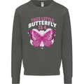 4 Year Old Birthday Butterfly 4th Kids Sweatshirt Jumper Storm Grey