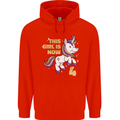 4 Year Old Birthday Girl Magical Unicorn 4th Childrens Kids Hoodie Bright Red