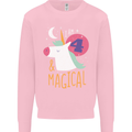 4 Year Old Birthday Girl Magical Unicorn 4th Kids Sweatshirt Jumper Light Pink