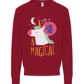 4 Year Old Birthday Girl Magical Unicorn 4th Kids Sweatshirt Jumper Red