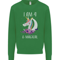 4 Year Old Birthday Magical Unicorn 4th Kids Sweatshirt Jumper Irish Green