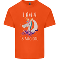 4 Year Old Birthday Magical Unicorn 4th Kids T-Shirt Childrens Orange