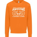 50th Birthday 50 Year Old This Is What Mens Sweatshirt Jumper Orange