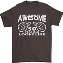 50th Birthday 50 Year Old This Is What Mens T-Shirt 100% Cotton Dark Chocolate