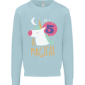 5 Year Old Birthday Girl Magical Unicorn 5th Kids Sweatshirt Jumper Light Blue