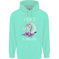 5 Year Old Birthday Magical Unicorn 5th Childrens Kids Hoodie Peppermint
