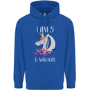 5 Year Old Birthday Magical Unicorn 5th Childrens Kids Hoodie Royal Blue