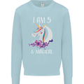 5 Year Old Birthday Magical Unicorn 5th Kids Sweatshirt Jumper Light Blue