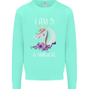 5 Year Old Birthday Magical Unicorn 5th Kids Sweatshirt Jumper Peppermint