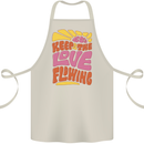 60s Keep the Love Flowing Funny Hippy Peace Cotton Apron 100% Organic Natural