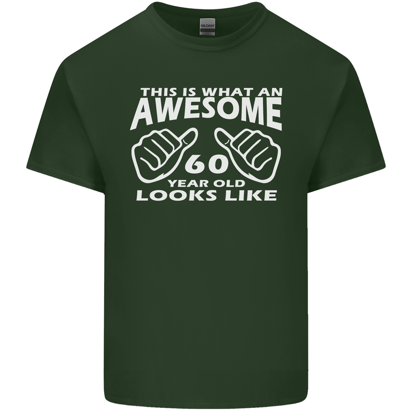 60th Birthday 60 Year Old This Is What Mens Cotton T-Shirt Tee Top Forest Green